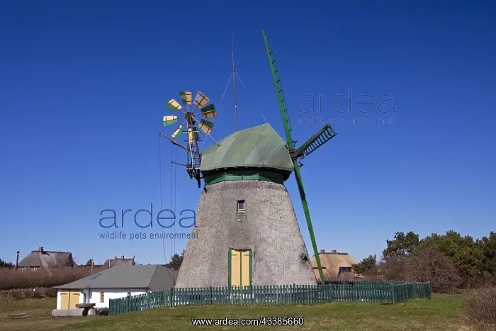 : Traditional windmill at Nebel, Amrum island, North : Traditional windmill at Nebel, Amrum island, North