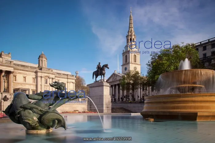 : Trafalgar Square with St. Martins in the : Trafalgar Square with St. Martins in the