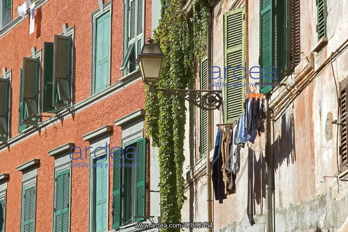 : Trastevere - Rome - Italy - street scene with window : Trastevere - Rome - Italy - street scene with window
