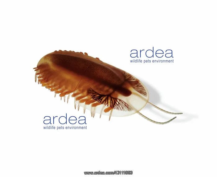  : Trilobite (Naraoia compacta). Dorsal reconstruction of the trilobite, Naraoia compacta,