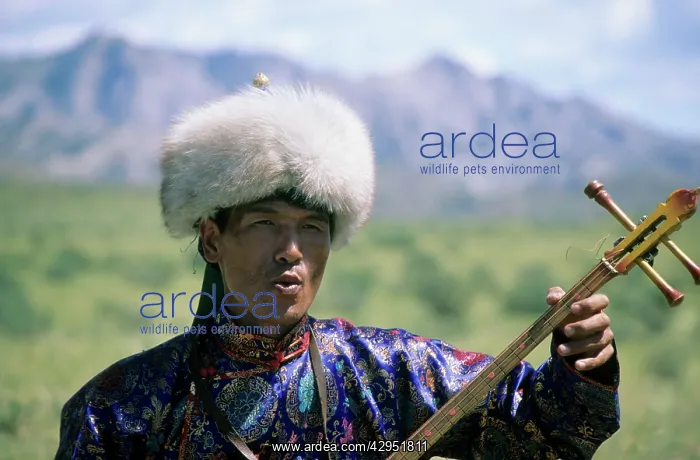 : Tuvinian throat'-singer performs, traditional : Tuvinian throat'-singer performs, traditional