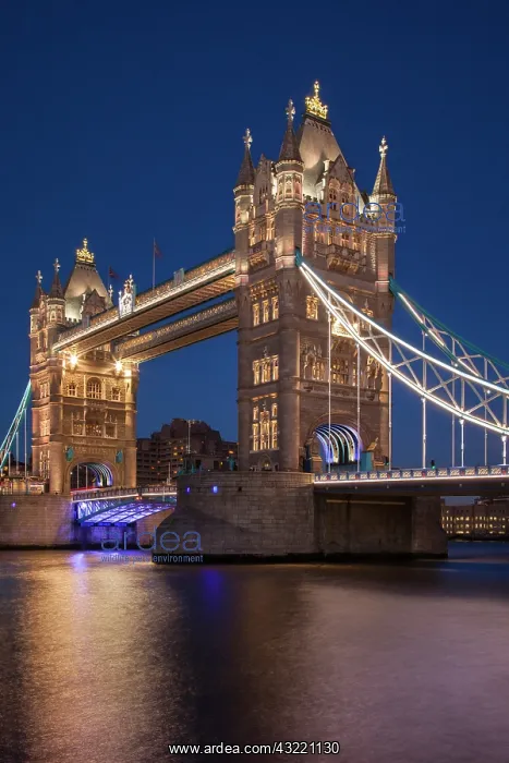 : Twilight over the Tower Bridge and River : Twilight over the Tower Bridge and River
