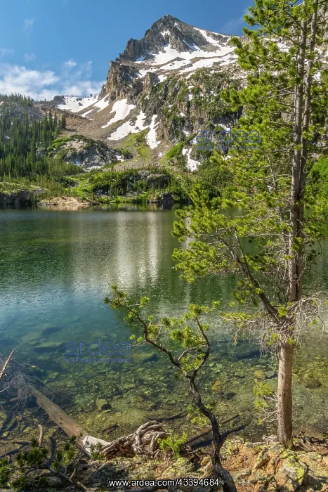 : USA, Idaho, Sawtooth Wilderness. Mountain reflects : USA, Idaho, Sawtooth Wilderness. Mountain reflects