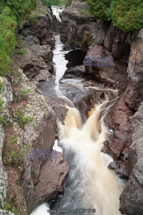 : USA, Minnesota, Cross River Falls. Landscape with river : USA, Minnesota, Cross River Falls. Landscape with river