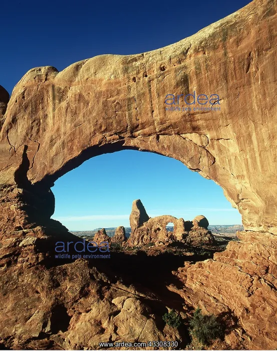 : USA, Utah - Arches National Park, North window and : USA, Utah - Arches National Park, North window and