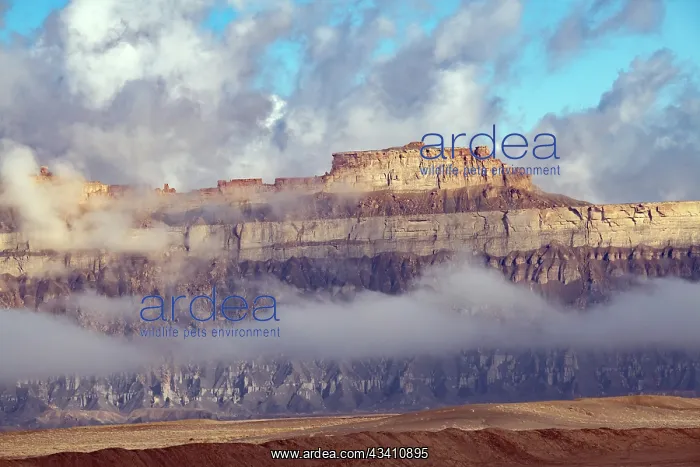 : USA, Utah. Green River, Cloud and Mist Shrouded : USA, Utah. Green River, Cloud and Mist Shrouded