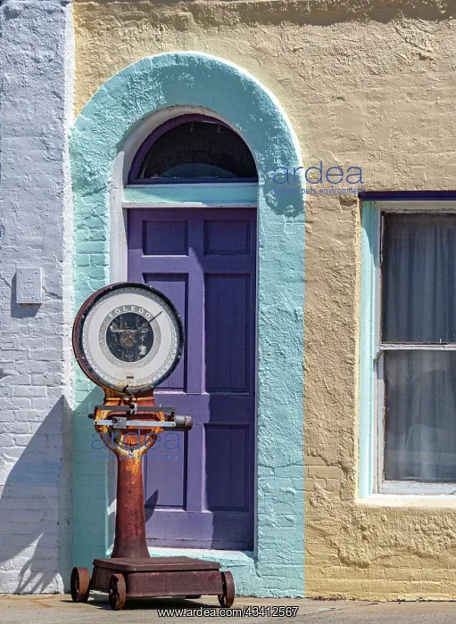 : USA, Washington State, Pomeroy. Colorful old building : USA, Washington State, Pomeroy. Colorful old building