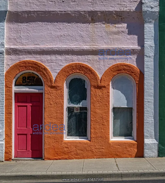 : USA, Washington State, Pomeroy. Colorful old building : USA, Washington State, Pomeroy. Colorful old building