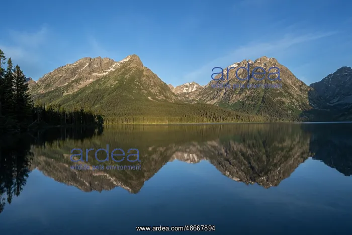: USA, Wyoming. Landscape of Mount Woodring and St. John from : USA, Wyoming. Landscape of Mount Woodring and St. John from