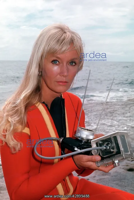: Valerie Taylor - with her macro setup designed : Valerie Taylor - with her macro setup designed
