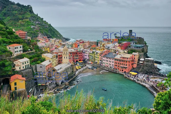 : Vernazza village popular tourist destination in : Vernazza village popular tourist destination in