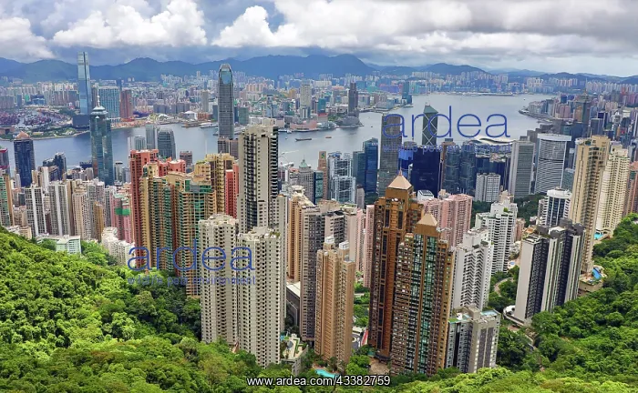 : Victoria Harbour and Skyline from Victoria Peak, Hong Kong : Victoria Harbour and Skyline from Victoria Peak, Hong Kong