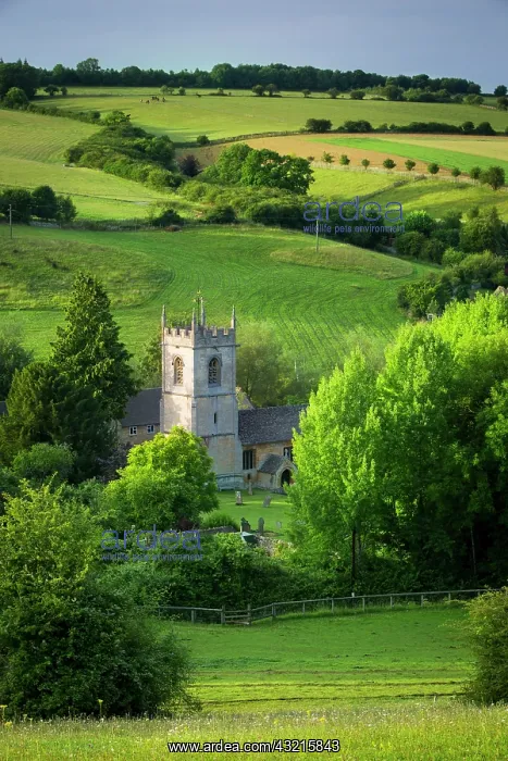: View over 15th Century St Andrew's Church, Naunton : View over 15th Century St Andrew's Church, Naunton