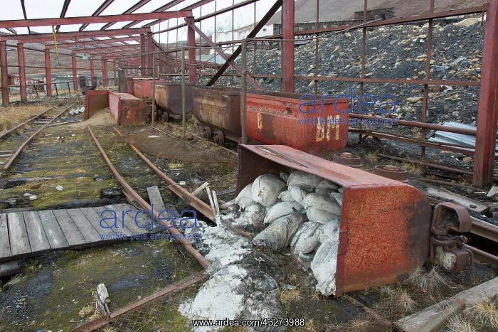 : View of the abandoned Russian town of Pyramiden : View of the abandoned Russian town of Pyramiden