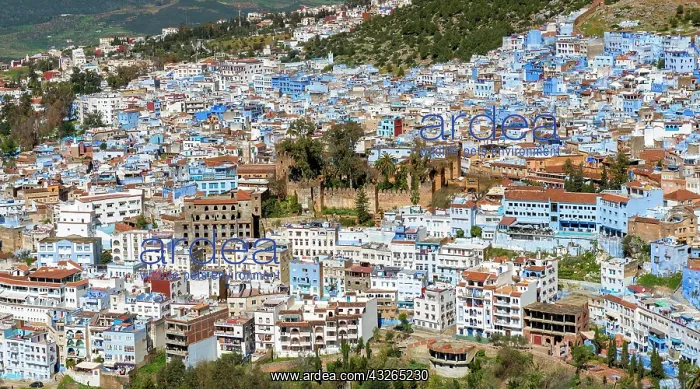 : View on blue houses of the medina of Chefchaouen : View on blue houses of the medina of Chefchaouen