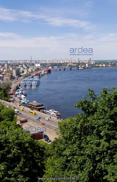 : View from above of Dnieper River (or Dnipro : View from above of Dnieper River (or Dnipro
