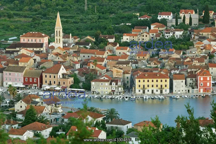 : View from the Glavica mountain to the port of European : View from the Glavica mountain to the port of European