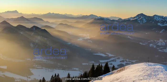 : View towards Jachenau and Zugspitze. View from mount : View towards Jachenau and Zugspitze. View from mount
