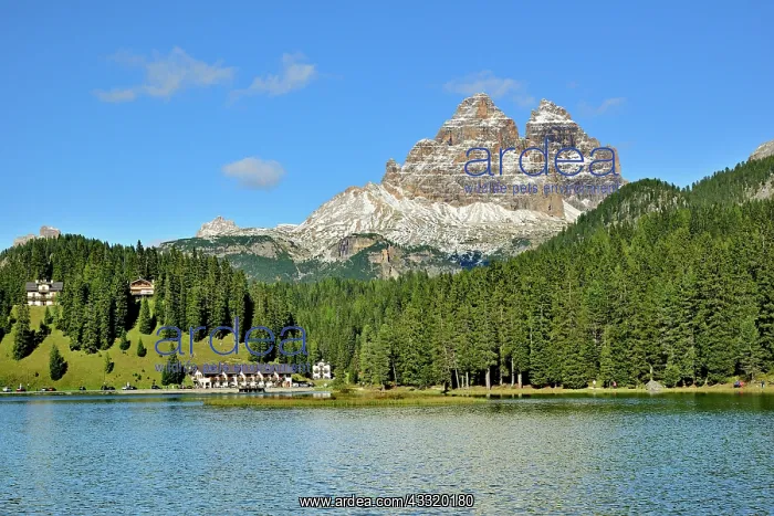 : View over Lake Misurina to the southern walls of : View over Lake Misurina to the southern walls of