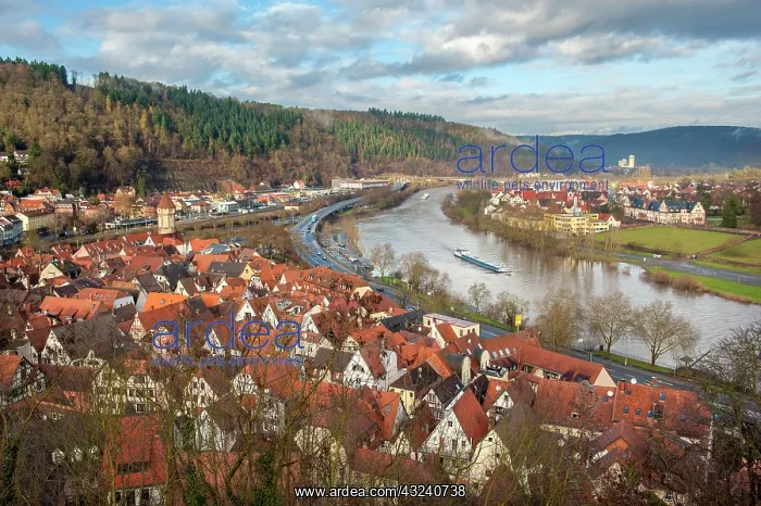 : View of Main River and Wertheim, Germany : View of Main River and Wertheim, Germany
