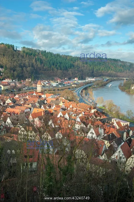: View of Main River and Wertheim, Germany : View of Main River and Wertheim, Germany