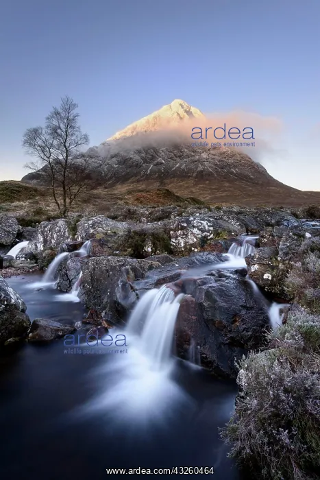 : View of moorland with small waterfalls in rocky : View of moorland with small waterfalls in rocky