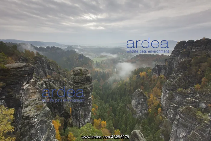 : View at Mount Hoellehund over the Raaber Kessel : View at Mount Hoellehund over the Raaber Kessel