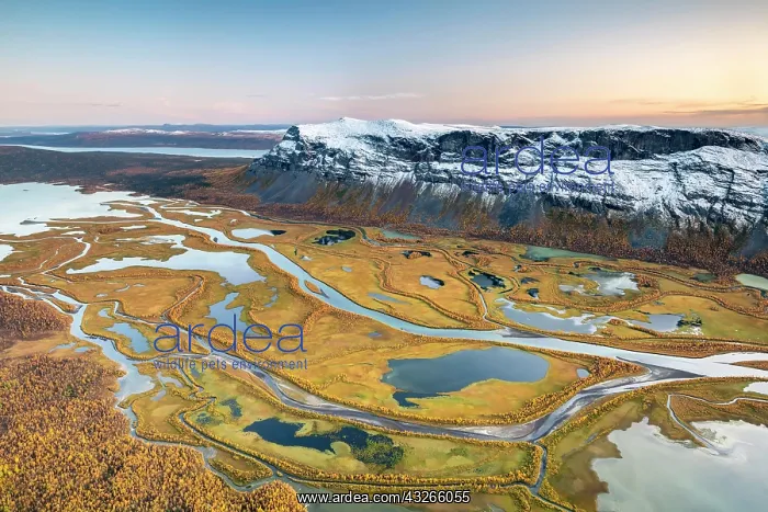 : View from mountain Skierffe to the autumnal river : View from mountain Skierffe to the autumnal river