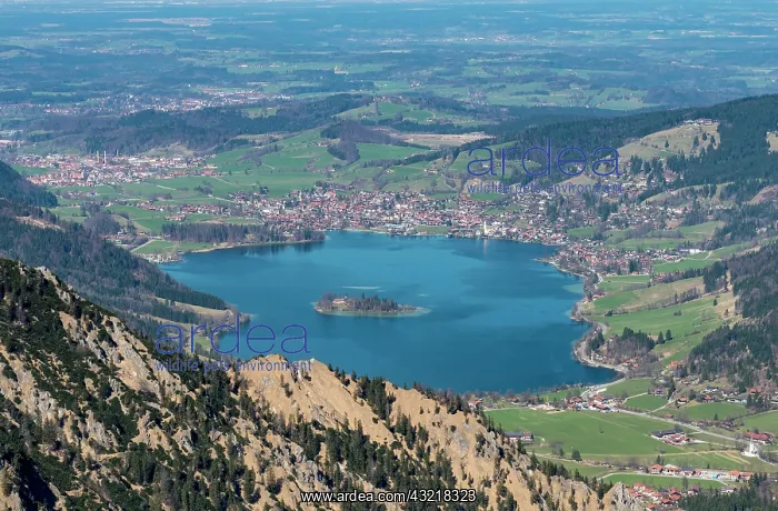 : View of the Schliersee from the Brecherspitz in : View of the Schliersee from the Brecherspitz in