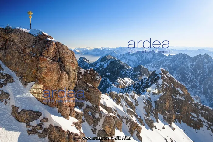 : View from the summit of the Zugspitze, Bavaria : View from the summit of the Zugspitze, Bavaria