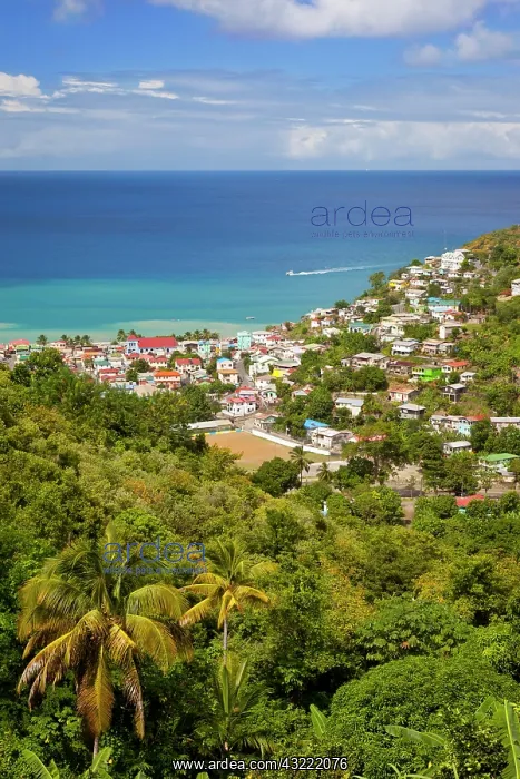 : View over the town of Canaries on the Caribbean : View over the town of Canaries on the Caribbean