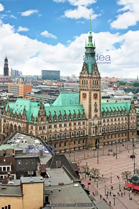 : View of the town hall (Rathaus), and market : View of the town hall (Rathaus), and market