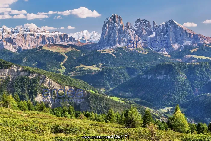 : View of the valley with Sella Group 3152m, Marmolata : View of the valley with Sella Group 3152m, Marmolata