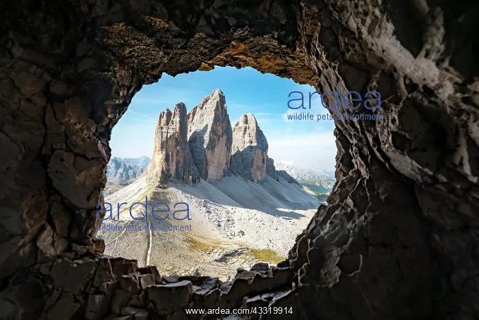 : View from war tunnel, via ferrata to the Paternkofel : View from war tunnel, via ferrata to the Paternkofel
