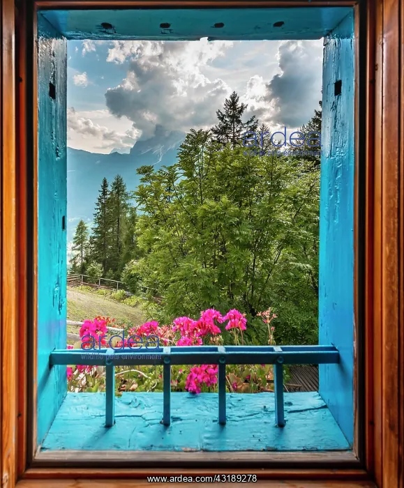 : View from a window, mountain hut, Rifugio San Marco : View from a window, mountain hut, Rifugio San Marco