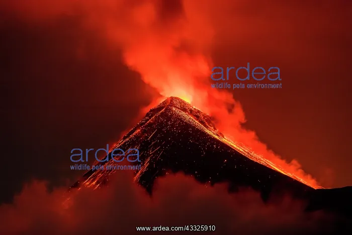 : Volc n de Fuego (Volcano of fire) eruption at ni : Volc n de Fuego (Volcano of fire) eruption at ni