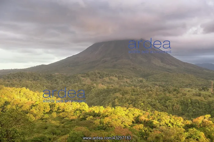 : Volcano Arenal in clouds, Arenal Volcano National : Volcano Arenal in clouds, Arenal Volcano National