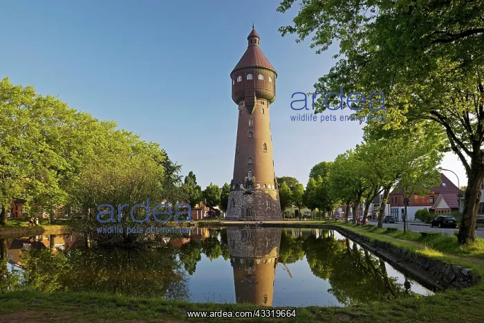 : Water tower, landmark, Heide in Holstein, Schleswig-Holstein : Water tower, landmark, Heide in Holstein, Schleswig-Holstein