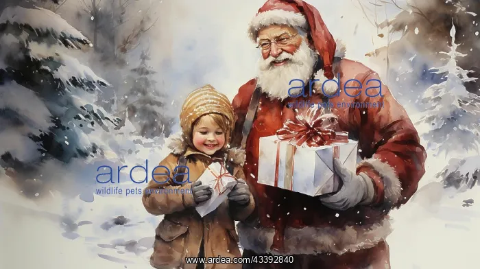 : Watercolor Christmas cards, with Santa Claus and : Watercolor Christmas cards, with Santa Claus and