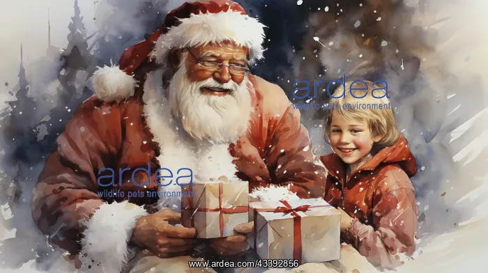 : Watercolor Christmas cards, with Santa Claus and : Watercolor Christmas cards, with Santa Claus and