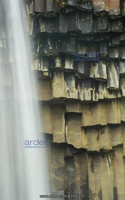 : Waterfall over a basaltformation : Waterfall over a basaltformation