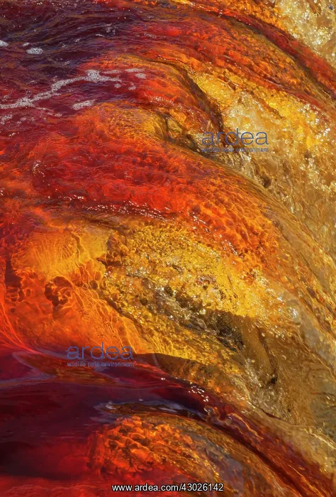  : Detail of a waterfall in the Rio Tinto Red river wit