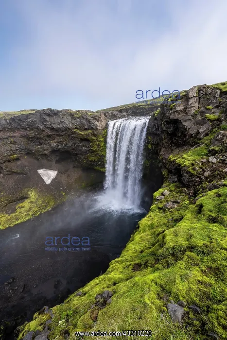: Waterfall, Skoga River, Landscape at Fimmvorduhals : Waterfall, Skoga River, Landscape at Fimmvorduhals