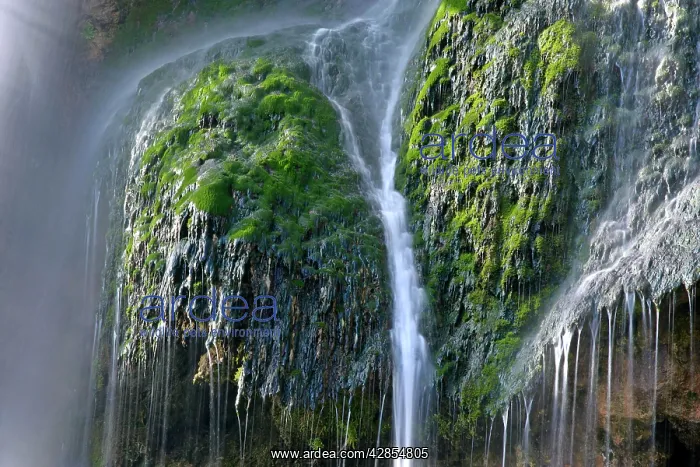  : Waterfall - detail of water falling down a cliff