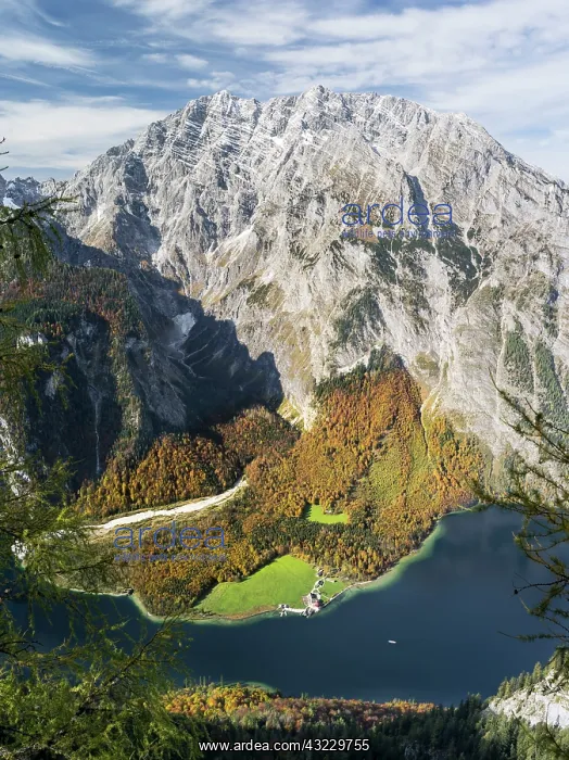 : Watzmann east face, Lake Koenigsee and St : Watzmann east face, Lake Koenigsee and St
