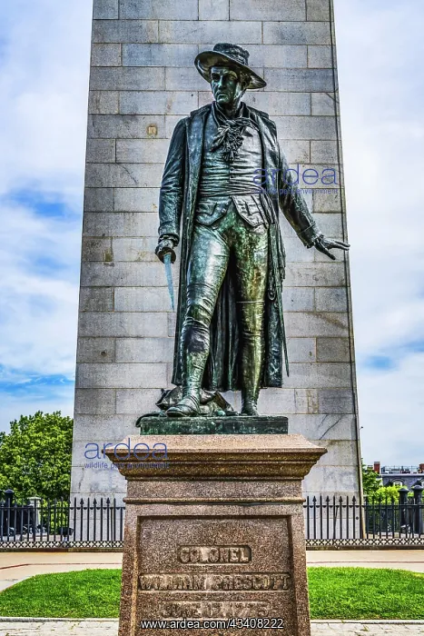 : William Prescott Statue, Bunker Hill Battle Monument : William Prescott Statue, Bunker Hill Battle Monument