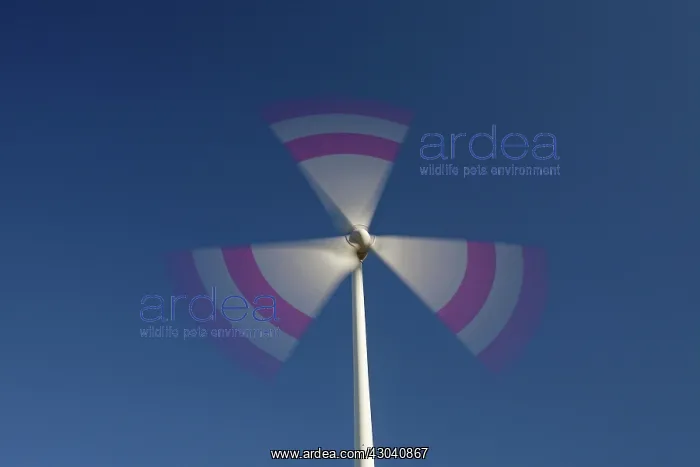 : Wind Turbine generating power on a wind farm : Wind Turbine generating power on a wind farm