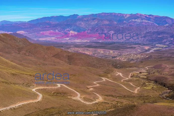 : Winding road to the Cerro de 14 colores, Mountai : Winding road to the Cerro de 14 colores, Mountai