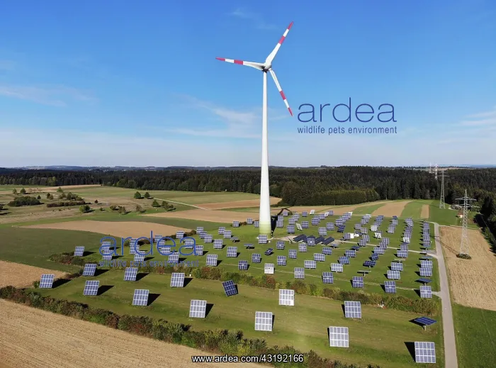: Windmill and photovoltaic system, Black Forest nature : Windmill and photovoltaic system, Black Forest nature