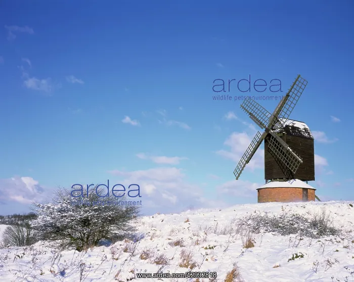 : Windmill - in winter snow : Windmill - in winter snow